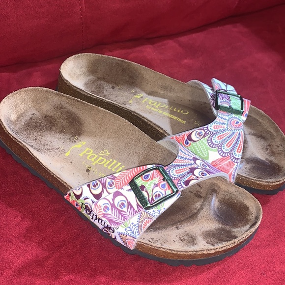 Rare Birkenstock Papillio Madrid Sandals African Wax Pink Birks Slides Size 39 8 - Picture 2 of 7